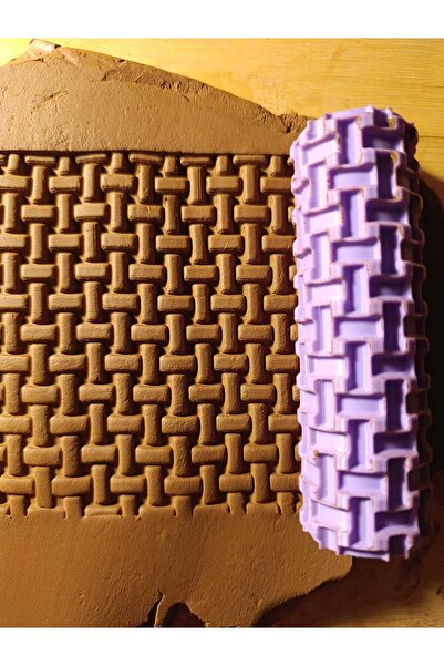 Enbceramic 12 CM SERAMİK POLİMER KİL- KURABİYE PASTACILIK DOKU RULOSU DESEN O...