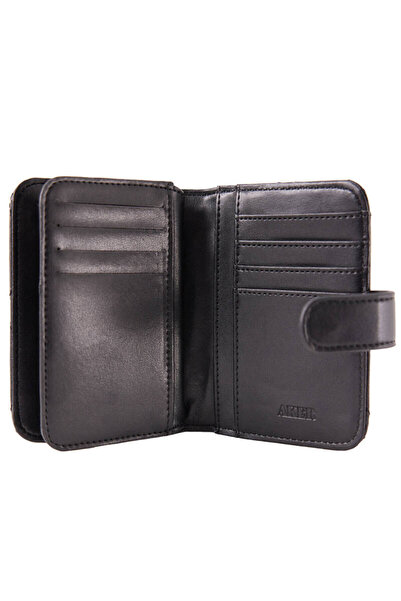 Aker Black Square Snap Wallet Czdn30010