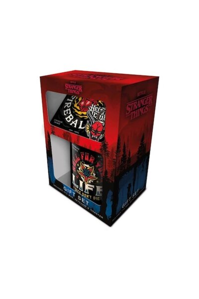 ABYstyle Stranger Things Pyramid Mug Set with Coaster and Keychain, 250 ml, Ceramic