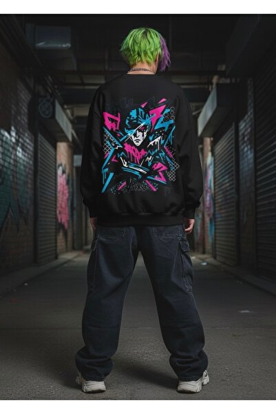 Infire clothing قصة فضفاضة سويت نيون هايت مطبوع للجنسين