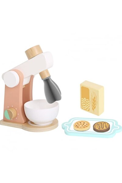Tooky Toy Set mixer de bucătărie cu 6 piese pentru copii, jucărie Tooky, lemn, 8,5 x 13 x 15 cm, multicolor