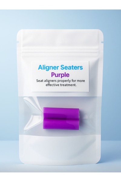 First Class Chewies Ortodontik Isırma Çubuğu - Kaymaz Silikon Hizalayıcı - Mor Renk 2’Li