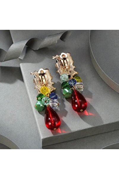 Accessories Hei Red Green Colorful Dangle Daily Wear Women's Accessory Sparkling Earrings