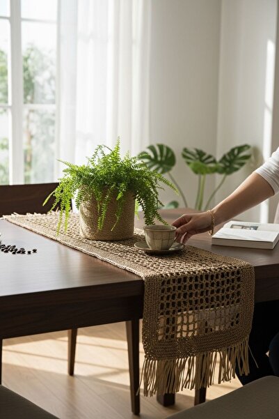 Shila EL ÖRGÜSÜ HASIR (KAĞIT İP) RUNNER KRAFT RENK