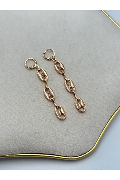 MyladyAccessoriess Dangle Button Earrings (Rose) (Brass Plated)