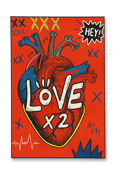 Rugs Modern Halı سجادة MOSSO ذات اللون الأحمر ذات النمط التجريدي على شكل قلب ...