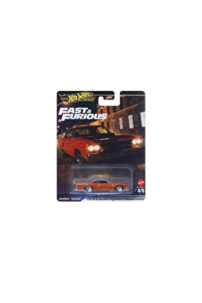 HOT WHEELS Macheta auto Plymouth Roadrunner 1970 Portocaliu Fast & Furios 1:6...