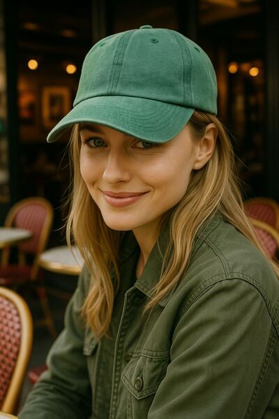 MARBERRY Șapcă pentru femei din bumbac verde învechit