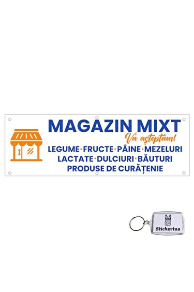 OEM Set Banner Rezistent la Intemperii, Magazin Mixt, 150x50cm, cu capse pe l...