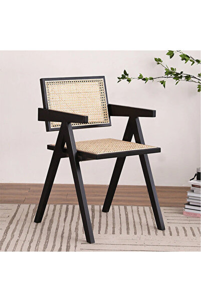 VALUE كرسي بذراعين عصري من منتصف القرن - كرسي بذراعين بإطار من الخشب الصلب مع...