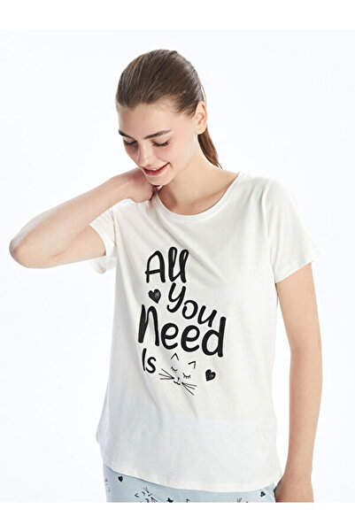 LC Waikiki  Crew Neck Printed Short Sleeve Women's Pajamas Set