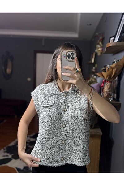 MODAGK Premium Quality Shiny Detailed Knitwear Blouse