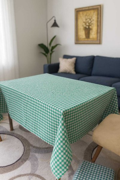 ÖZDAĞ HOME CONCEPT 170X170 Pöti Checkered Tablecloth – Suitable for Daily Use, Stylish and Practical
