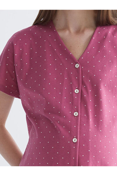 LC Waikiki V-Neck Patterned Maternity Pajama Set