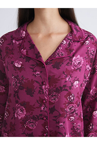 LC Waikiki Petite Shirt Collar Floral Women's Pajamas Set