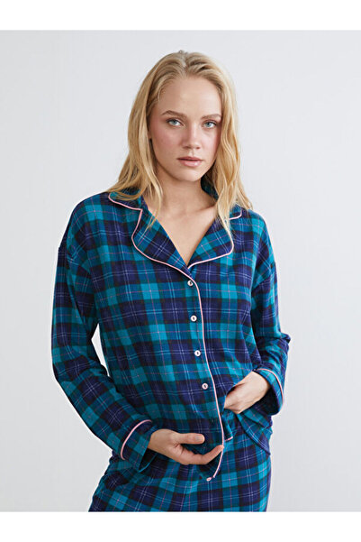 LC Waikiki Shirt Collar Plaid Women's Pajamas Set