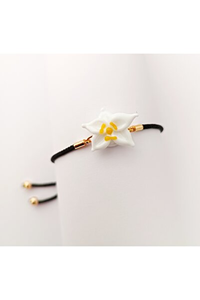 ADAMODART Orchid Murano Glass Beaded Adjustable Drawstring Bracelet