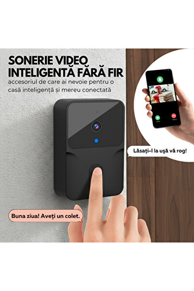easyCTRL Smart Video Doorbell, Wireless, App Control, Rechargeable, 75°, Night Vision, easyCTRL®