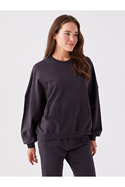 LC Waikiki Crew Neck Plain Long Sleeve Women's Pajama Set