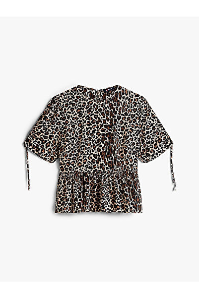 Tommy Hilfiger Leopard Print Short Sleeve Blouse