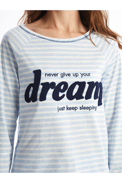 LC Waikiki Жіноча піжама з довгим рукавом та вишитим вирізом