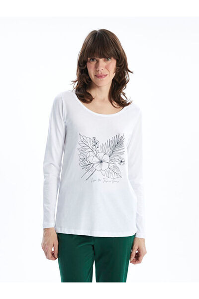 LC Waikiki Crew Neck Printed Women's Pajamas Set