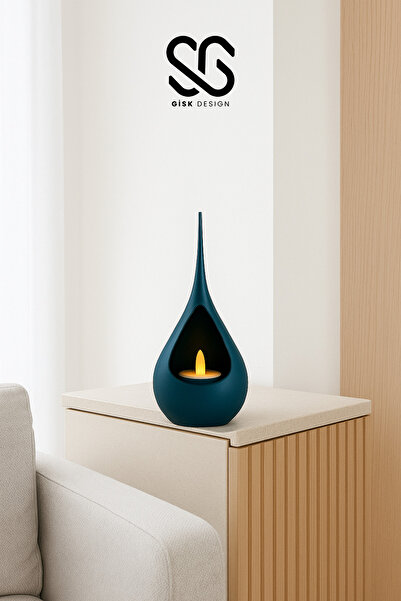 Genel Markalar Dekoratif Mumluk & Gece Lambası - Petrol | Damla şeklinde pill...