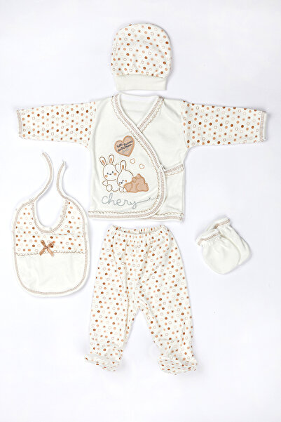 Lui Baby 5-Pack Newborn Hospital Release Cotton Rabbit Embossed