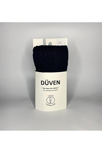 DÜVEN 3-Pack Carina Cotton Patterned Black Women's Pantyhose