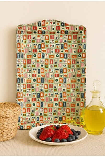 ATAGİFT HEDİYELİK Modern Retro Patterned Metal Tray Tea Coffee Tray - Present...