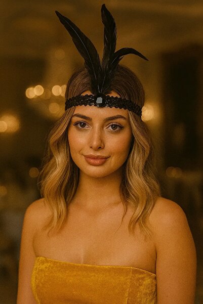 Stone Family Charleston Style Feather Headband for Parties and Special Occasions