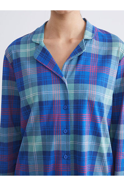 LC Waikiki Shirt Collar Plaid Women's Pajamas Set