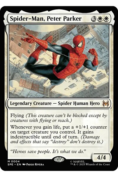 Magic The Gathering Spider-Man, Peter Parker Foil M-0004 Lisanslı Oyun Kartı