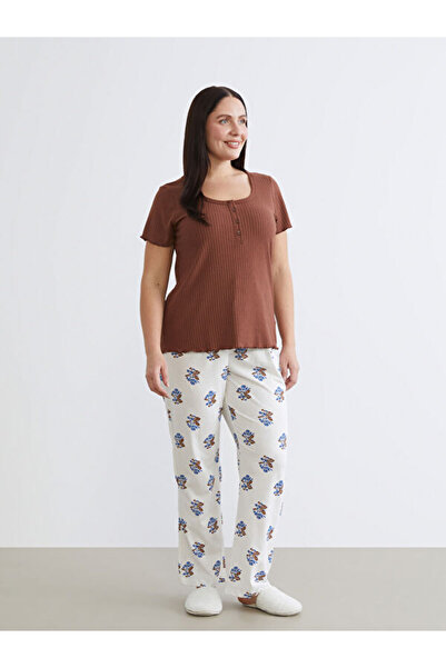 LC Waikiki Short Sleeve Patterned Women's Pajama Set