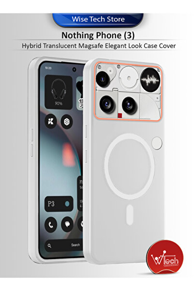 Wtech Nothing Phone (3) 5G 2025 Hybrid Translucent with Magnetic Charging Raised Camera Case Cover