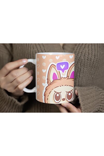 Beramussa La Bubu Mug - Cute Character Design with Beige Background - Sweet G...