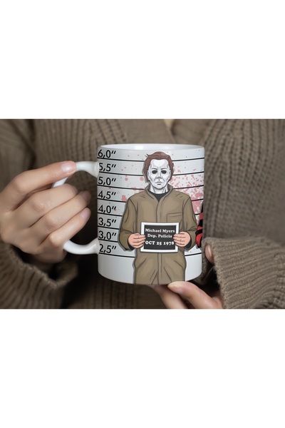 Beramussa كوب بتصميم صورة الشرطة لشخصيات الرعب - نمط تشاكي فريدي مايكل جيسون