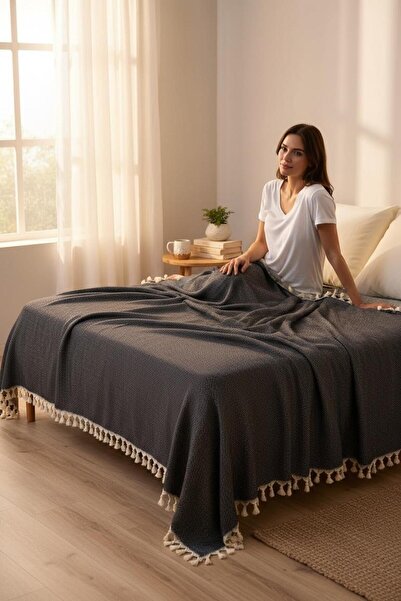 DNRYSL 100% Cotton Single Tassel Pique, Bedspread 130X180 cm