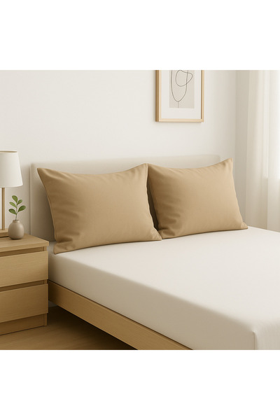 EVİN İÇİ 2-Piece Pillowcase 50X70 cm – 100% Cotton – Stone Color (Double Set)