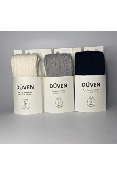DÜVEN 3-Pack Carina Cotton Patterned Colorful Women's Pantyhose