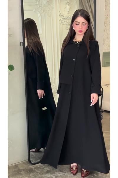 Korean A practical abaya with a luxurious design, made from royal internet fabric.