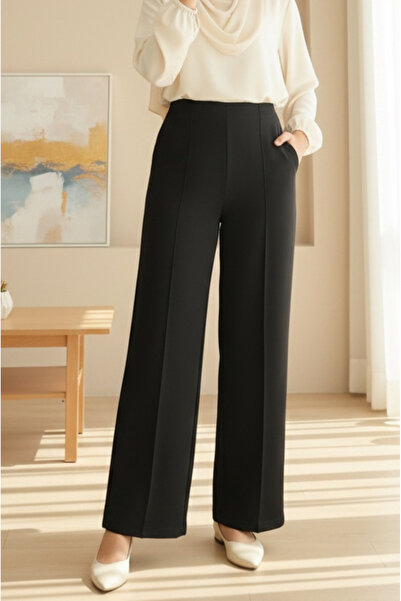 jöns since 1997 Women's Elastic Waist Wide Leg Flowy Comfortable Transitional Pants
