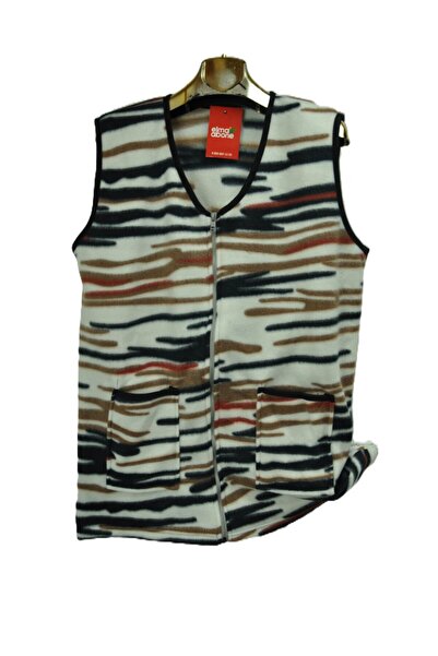 elma abone New Season Plus Size Zippered Fleece Vest