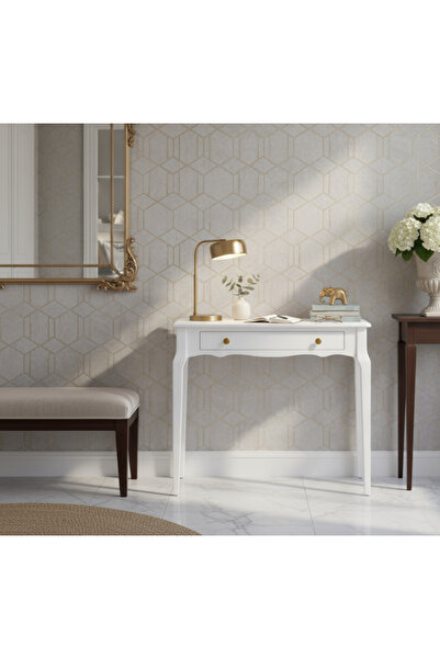 Wooding Mobilya 85 Cm Masif Konik Beyaz Dresuar