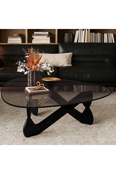 LAMST New Classic Serving Table - Black Base, Black Glass