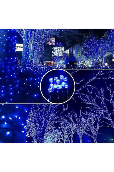 GARDEON Linear Christmas Lights, 8 Light Modes, 92 m, Blue, Dark Green Cable, IP44