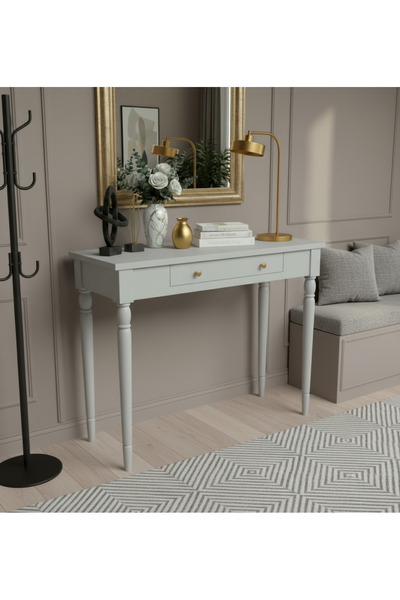 Wooding Mobilya 110 Cm Masif Tornalı Açık Gri Dresuar