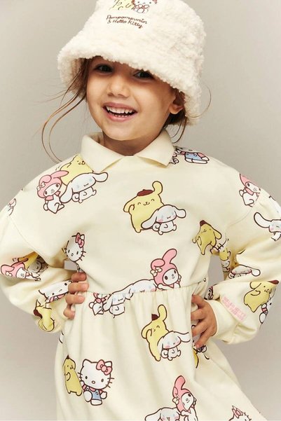 anonim Girl Child Character Printed Basic Dress