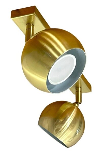 Genel Markalar GU10 Mat Gold Altın Eskitme Kaplama İkili Küre Hareketli Başlı...