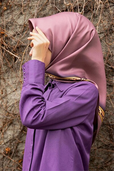 Vissona Dusty Rose Solid Color Leopard Edge Tivil Silk Scarf-10577-6-Kvs0813